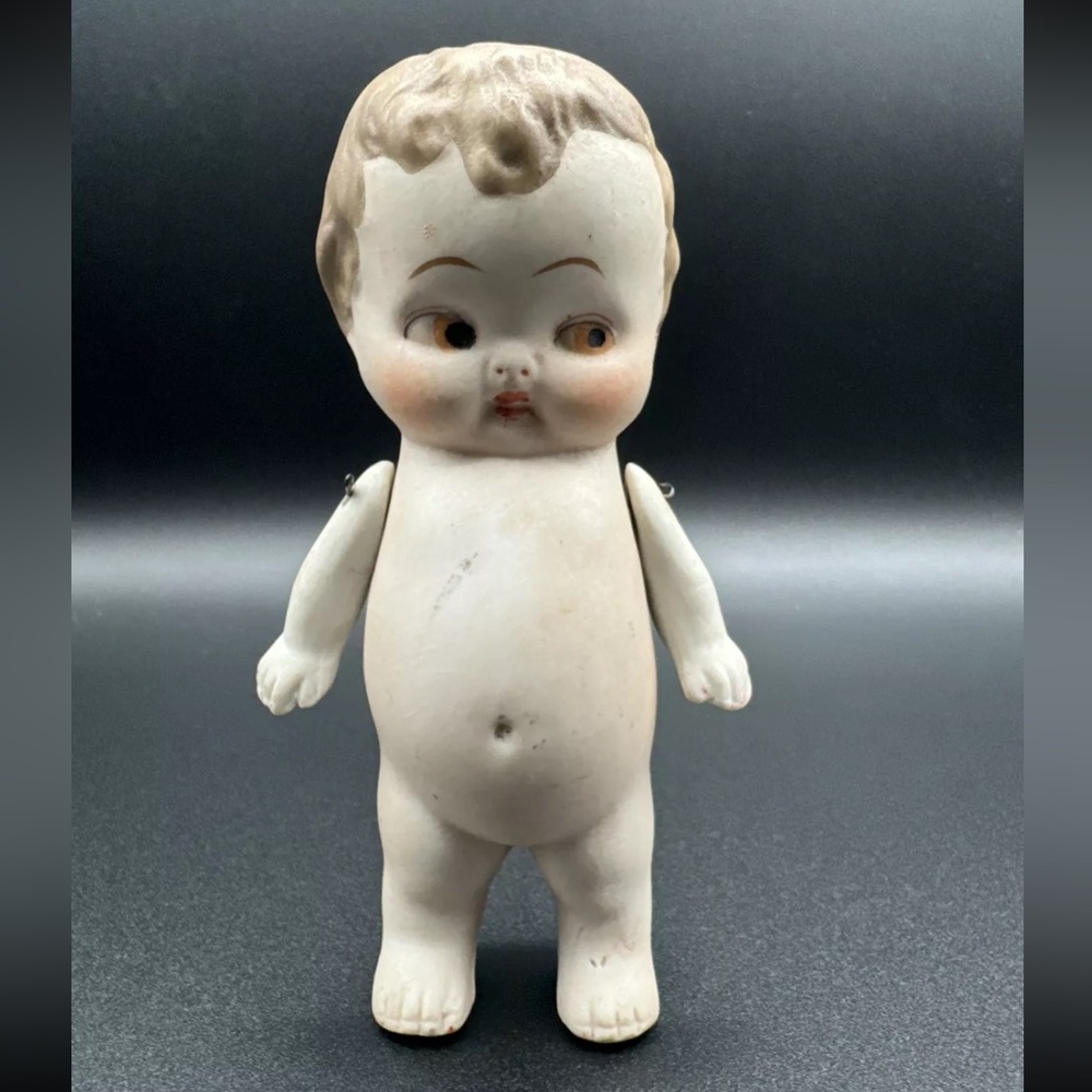 Vintage Germany Bisque Doll Hertwig and Company Boy 1920s 4.75”